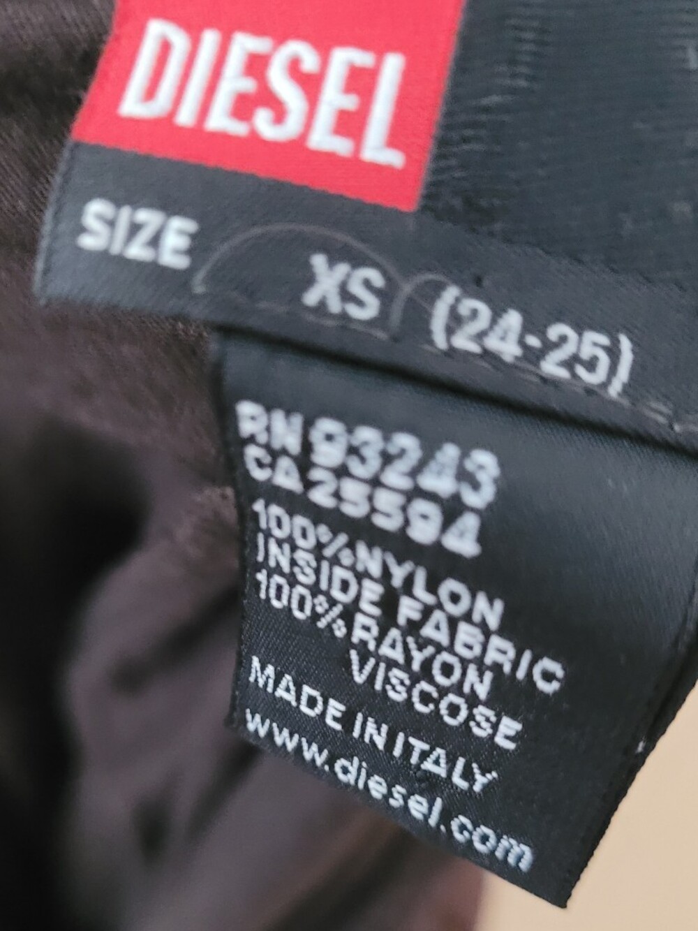 FLAWED Diesel Brown Ruffle Mini Skirt missing drawstring - Picture 2 of 3